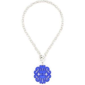 Zenzii Blue Adjustable Resin Swirl Necklace